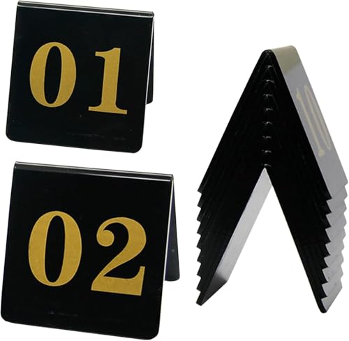 Nummernschilder for Hochzeitsempfänge, Tischnummern aus Acryl im Zeltstil, 8 x 8 cm, doppelseitige Zahlen 1–100, stapelbare Aufbewahrung, platzsparend, digitale Restaurantkarte(1-100) von RAKKYOFD