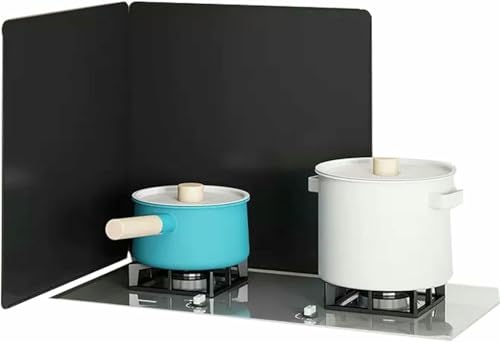 RAKKYOFD Fettschutz, Spritzschutz for Kochen, Faltbarer Herd-Spritzschutz, Ölspritzschutz, Windschutz, Spritzschutz, Küchenzubehör(2 Sides 30x40cm) von RAKKYOFD
