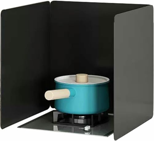 RAKKYOFD Fettschutz, Spritzschutz for Kochen, Faltbarer Herd-Spritzschutz, Ölspritzschutz, Windschutz, Spritzschutz, Küchenzubehör(3 Sides 35x40x40cm) von RAKKYOFD