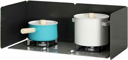 RAKKYOFD Fettschutz, Spritzschutz for Kochen, Faltbarer Herd-Spritzschutz, Ölspritzschutz, Windschutz, Spritzschutz, Küchenzubehör(4 Sides 90x45x45cm) von RAKKYOFD