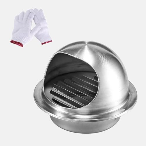 RAKKYOFD Sphärische Luftventil-Gitterabdeckung, Wand-Luftuntersicht-Entlüftungsöffnungen aus Edelstahl 304 – Lamellengitterabdeckung blockiert Gegenwinde(9.8in/250mm) von RAKKYOFD