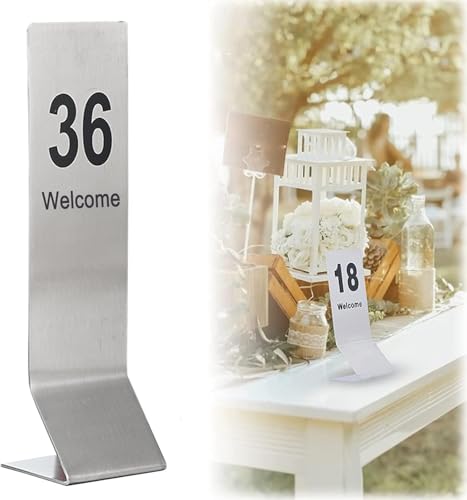 Tischnummern for Hochzeitsempfänge, Metallnummernschilder 1-25/1-50, Tischschilder aus Edelstahl, digitale Restaurantkarte doppelseitig, vermeiden Sie Verwirrung(1 to 50) von RAKKYOFD