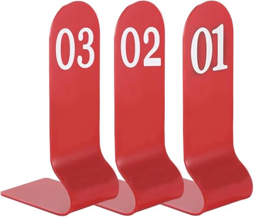 Tischnummernschild 1 bis 10/20, digitale Restaurantkarte, Tischkarten for Bankette, stapelbare Aufbewahrung, dick und langlebig, Metall-Nummernschilder doppelseitig(Red,1-20) von RAKKYOFD