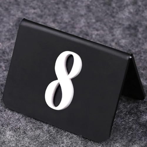 Tischnummernschild im Zeltstil, Acryl-Tischkarten schwarz/transparent, 85 x 65 mm Tischkarten mit mattierter Oberfläche, for Restaurants, Partys, Hochzeiten(Clear,1-50) von RAKKYOFD