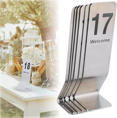 Tischnummernschilder doppelseitig, zyklisch verwendet, digitale Restaurantkarte, Tischschilder aus Edelstahl, 1-25/1-50, können in Restaurants, Bars, Partys, Hochzeiten usw. verwendet werden(1 to 100) von RAKKYOFD