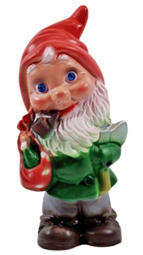 RAKSO Deko Figur Zwerg H 20 cm Gartenzwerg Waldarbeiter mit Axt stehend Gartenfigur aus Kunststoff von RAKSO