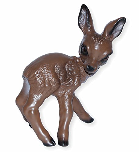 RAKSO Deko Garten Figur Dekofigur Gartenfigur Tierfigur Rehkitz Bambi stehend aus Kunststoff Höhe 30 cm von RAKSO