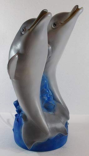 RAKSO Deko Garten Figur Gartenfigur Tierfigur Teichfigur Wasserspeier Delfine Paar aus Kunststoff Höhe 49 cm von RAKSO