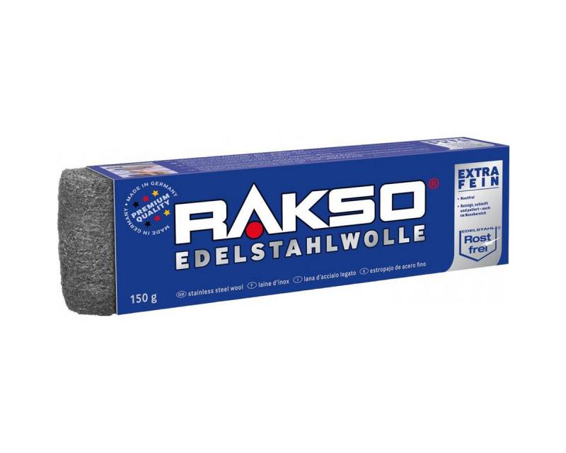 RAKSO Reinigungsschwamm Edelstahlwolle extra fein 150g, rostfrei von RAKSO