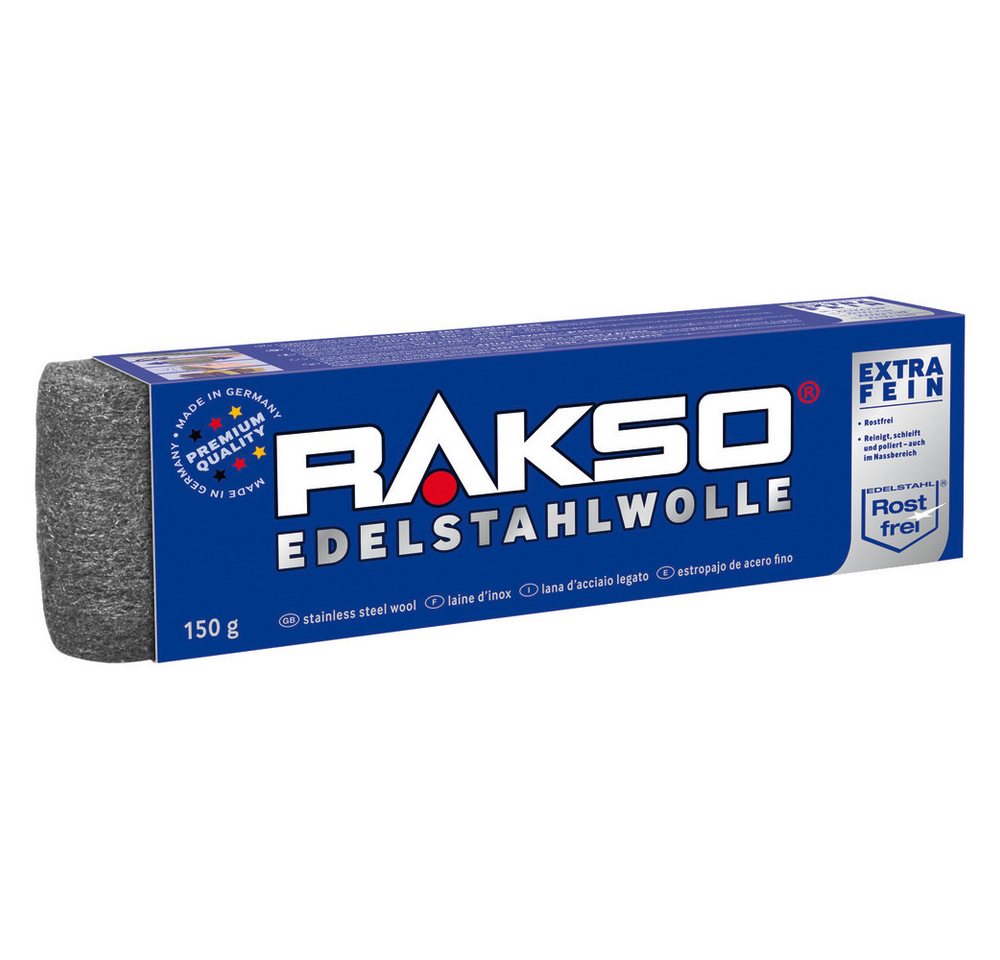 RAKSO Schleifpapier Edelstahlwolle Gr. 3 mittel, 150 g von RAKSO