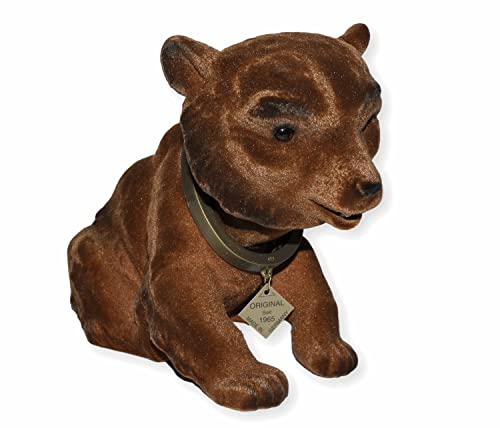 RAKSO Wackel Figur Braunbär Wackeltier H 18 cm groß sitzend Dekofigur mit Wackelkopf von RAKSO