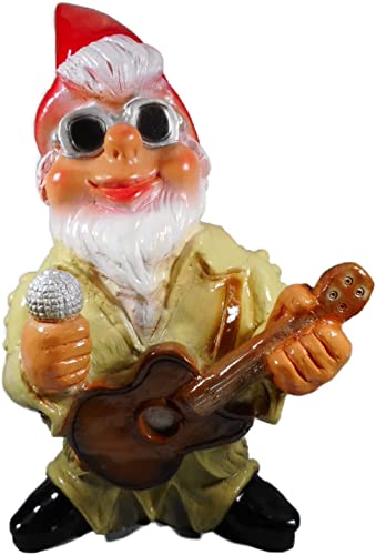 Rakso Oskar Schneider GmbH & Co. KG Gartenzwerg Rock'n Roll mit Gitarre, 35cm mit Echtheitszertifikat von RAKSO
