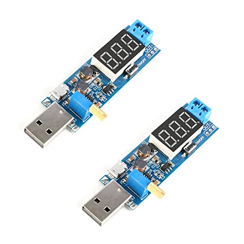 RAKSTORE 2 Stück DC-DC USB Step Up Step Down Netzteil Modul Einstellbarer Boost Buck Konverter 5 V auf 3,3 V 9 V 12 V 24 V Desktop Power Regler Modul von Rakstore
