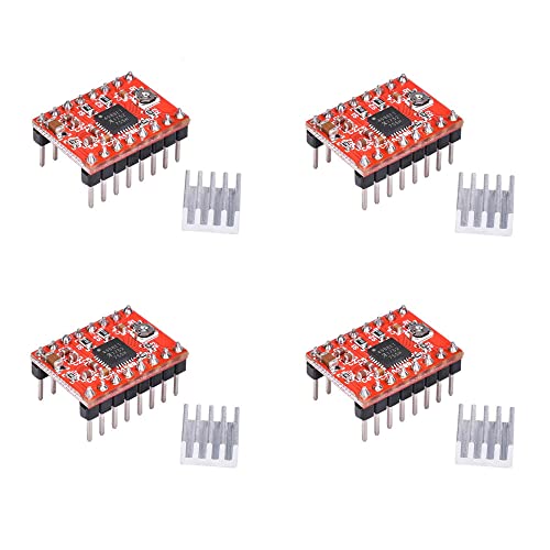 RAKSTORE 4 x 3D-Drucker-Teile A4988 Schrittmotor-Treibermodul mit Kühlkörpern von Rakstore