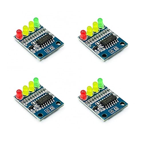 RAKSTORE 4 x 4-stellige Batterieanzeige, LED-Licht, XD-82B, 12 V, Batterie, 4-Segmente, 4-stufige Bit-Anzeige, Modul, Rot, Gelb, Grün von Rakstore