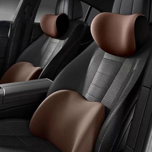 RAKTDA Auto Nackenkissen und Lendenkissen Für Audi a6 c4 c5 c6 c7 c8 Avant Quattro allrad s-Line 1995-2023 2024, Ergonomische Kopfstütze und Lendenkissen, lindert Rückenschmerzen von RAKTDA