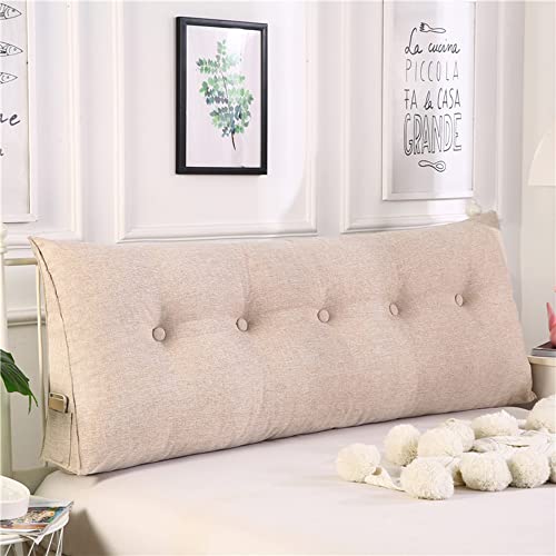 RAKTOV Großes Kopfteil-Kissen, Bett, Lesekissen, dreieckiges Rückenkissen, dreieckiges Nachttischkissen, Kopfteil, Nackenrolle, Lendenkissen für Tagesbett, Sofa, 80 x 50 x 20 cm, Khaki von RAKTOV