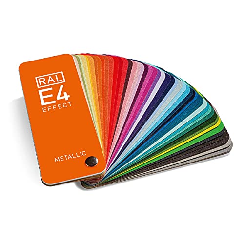 RAL E4 Farbfächer, 70 Metallic-Farben, ganzseitige Farbmuster, glänzend von RAL