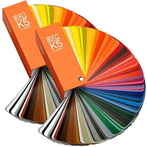 RAL K5 Farbfächer, 1 x semi-matt, 1 x glänzend, ganzseitige Farbmuster von RAL