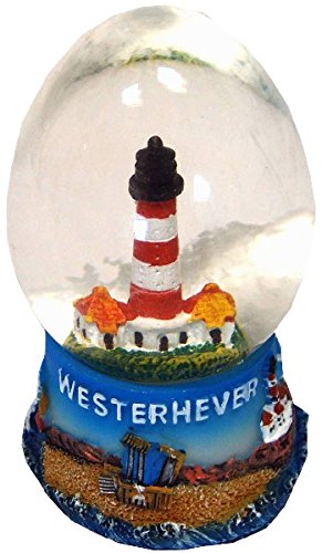 Schneekugel Leuchtturm Westerhever ovale Form von RAL