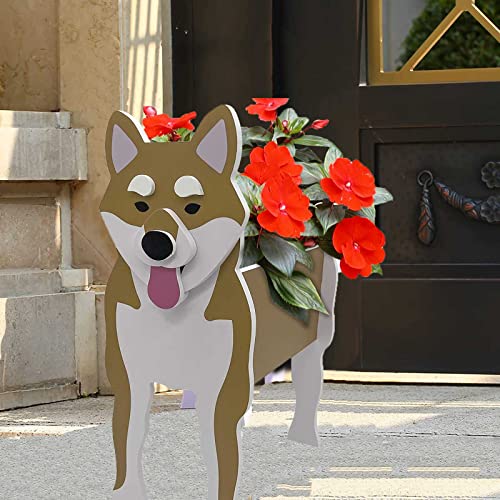 RALIRA Hunde-Übertopf, Blumentopf, Cartoon-Haustier-Hunde-Blumentopf, 3D-Pflanztopf in Tierform mit Drainagelöchern, handgefertigter Übertopf für Büropflanzen im Freien, Heimdekoration, Geschenk, C von RALIRA
