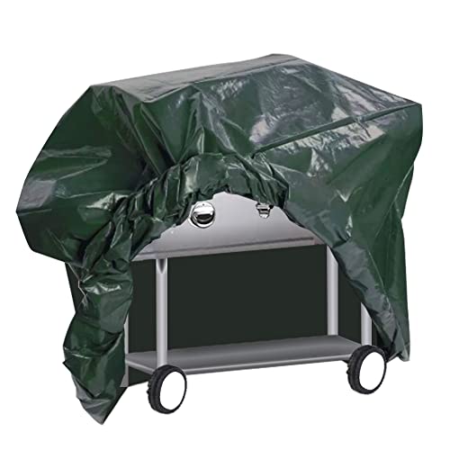 Ram® Große Grillabdeckung, großer Wagen, Trolley, Ölfass BBQ, Grill, Grün, Gartenschutz, wasserdichte Abdeckung, 145 cm x 61 cm x 117 cm, in Schwarz/Grau/Grün (Grün) von RAM ONLINE