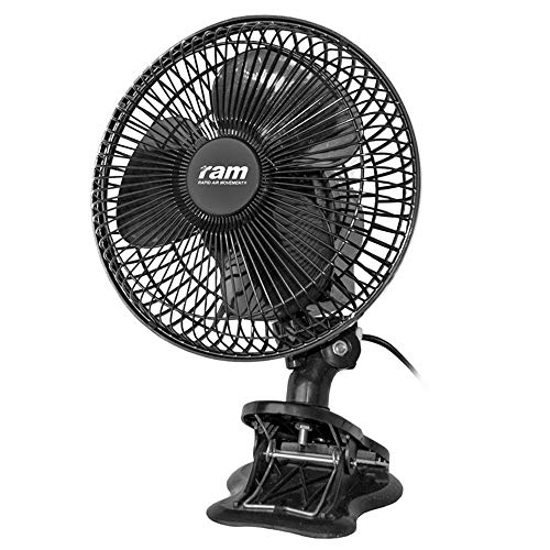 RAM Clip-Ventilator mit Schwenkfunktion, 180 mm, 20 W, geräuscharm, 2-Geschwindigkeiten, verschiedene Neigungswinkel von RAM
