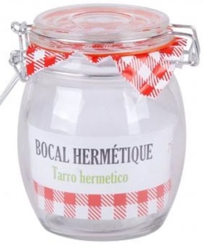 Vorratsdosen mit Bügelverschluss, luftdicht, mit Silikondichtung in Fassform, breiter Körper, Silikon metall, 750 ml von RAM