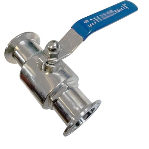 1 Stück 1,5 Zoll Tri-Clamp Sanitär-Kugelhahn Aus Edelstahl 304, 19 Mm 25 32 38 Mm Zwinge 50,5 Mm Durchgangs-Schnellkontaktventil(38mm x Ferrule 50.5) von RAMBEX