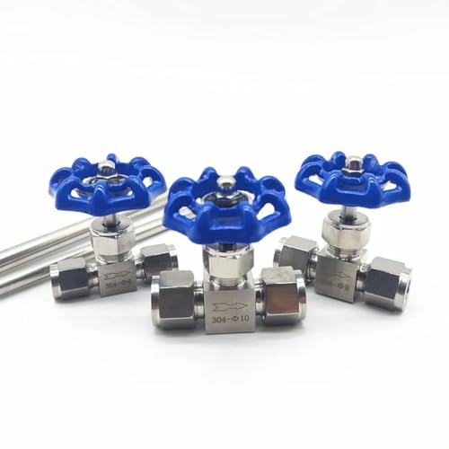 1 Stück Nadelventil Mit Doppelring, 1/4 Zoll 3/8 Zoll 1/2 Zoll Durchflussregelventil For Instrumentenluftquellenrohre, Kugelventil Aus Edelstahl 304(1/4") von RAMBEX
