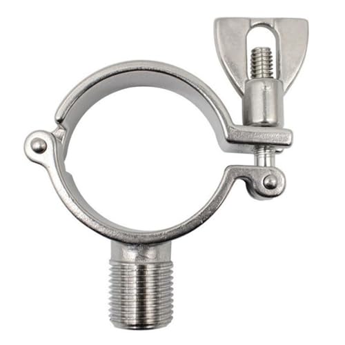 1 STÜCK G1/2 Zoll Außengewinde 304 Edelstahl-Rohrschelle, 19 mm 25 32 38 51 63 76 mm Rohrstütze Rohraufhänger Haushaltsrohrhalterung, hohl(76mm) von RAMBEX