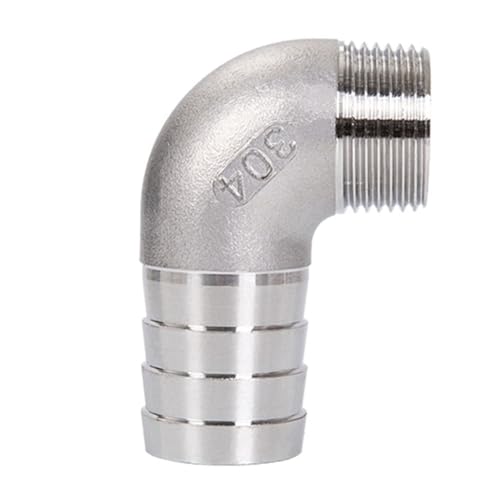 1/8" 1/4" 3/8" 1/2" 3/4" 1" 2" Außengewinde × 6mm 8 10 12 14 15-500mm Schlauchtülle Edelstahl 304 Winkelstück, 90 Grad Winkelrohrverschraubungsverbinder, 1 Stück(1 BSPT To 20mm) von RAMBEX