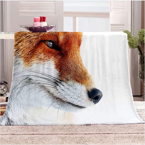 Kuscheldecke 140x200 Fuchs, 3D Gedruckte Flanell Fleecedecke Fuchs Weiche und Warme Wohndecke, Decke als Sofadecke, Tagesdecke Wolldecke für Kinder Erwachsene von RAMOTE