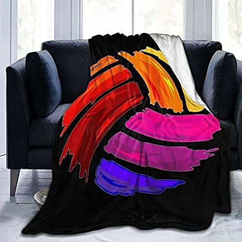 Kuscheldecke 140x200 Volleyball, 3D Gedruckte Flanell Fleecedecke Farb-Graffiti Weiche und Warme Wohndecke, Decke als Sofadecke, Tagesdecke Wolldecke für Kinder Erwachsene von RAMOTE