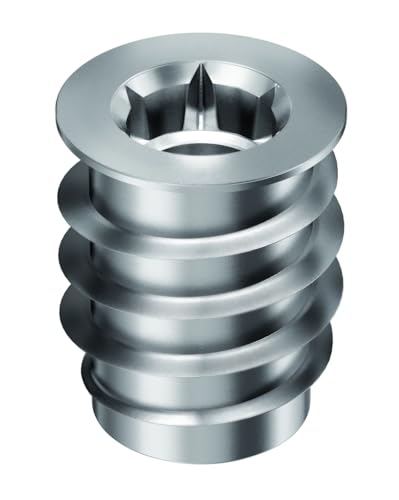 RAMPA Gewindemuffen/Gewindemuffe/Gewindeeinsatz/Einschraubmutter Typ SKD, Rostfreier Stahl Typ 1.4305, M6 Innengewinde (d). 12mm Durchmesser (D) X 15mm Länge (L), 10 Stück von RAMPA