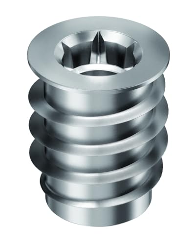 RAMPA Gewindemuffen/Gewindemuffe/Gewindeeinsatz/Einschraubmutter Typ SKD30, Stahl verzinkt, M8 Innengewinde (d). 14mm Durchmesser (D) X 18mm Länge (L), 10 Stück von RAMPA