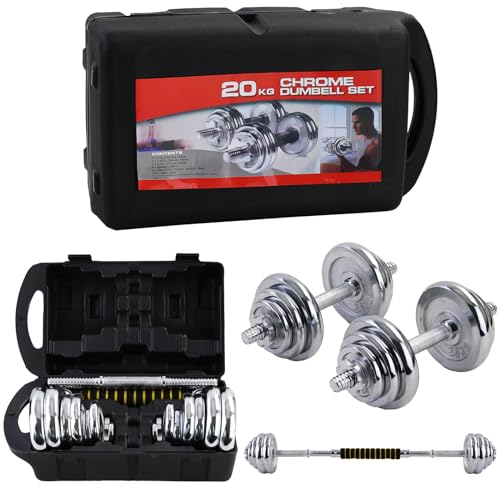 RAMROXX 20 kg Profi Hantel Kurzhantel Langhantel Set Chrom Gusseisen RAMROXX 20 kg Profi Hantel Kurzhantel Langhantel Set Chrom Gusseisen von RAMROXX