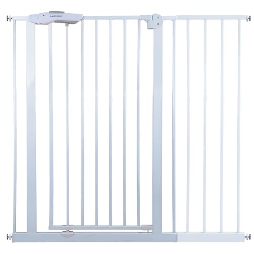 RAMROXX Absperrgitter Treppenschutzgitter weiß für 105-135cm Durchgang 110cm Hoch von RAMROXX