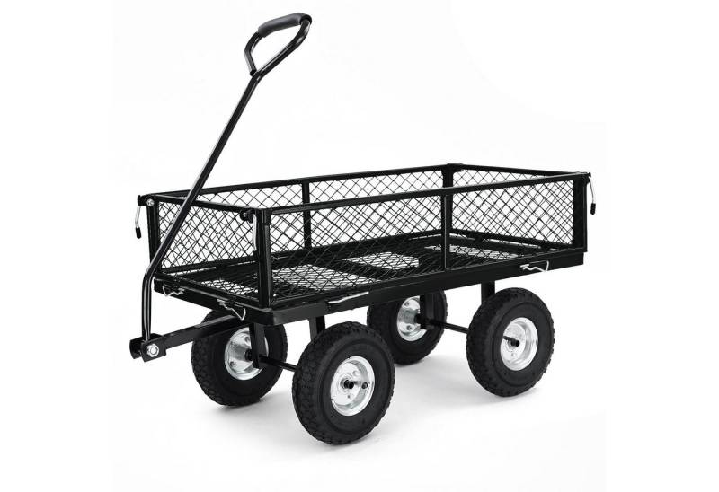RAMROXX Bollerwagen Transport Gitterwagen Handwagen Seiten klappbar bis 250kg Schwarz von RAMROXX