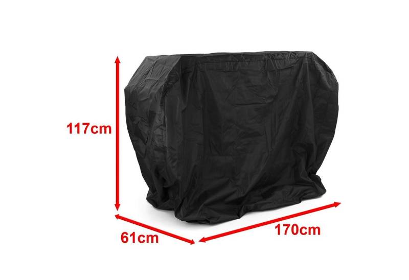 RAMROXX Grillabdeckhaube Premium Schutzhülle Cover BBQ Grill Schutz Schwarz L 170x117x61cm von RAMROXX