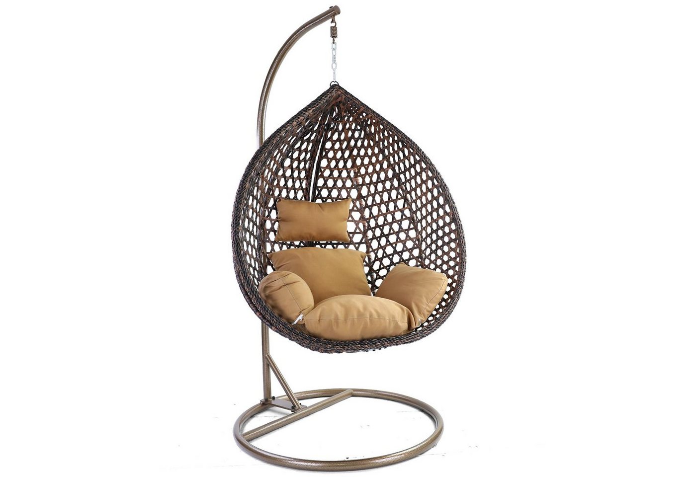 RAMROXX Hängesessel Luxus Hängesessel Style XXL Korb Dunkelbraun Gestell Braun mit Kissen RAMROXX Hängesessel Luxus Hängesessel Style XXL Korb Dunkelbraun Gestell Braun mit Kissen von RAMROXX