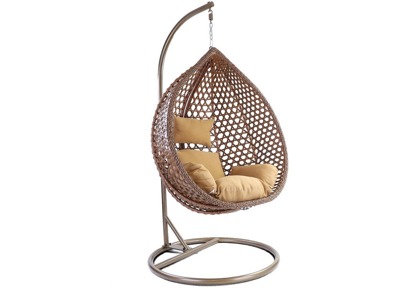 RAMROXX Hängesessel Luxus Hängesessel Style XXL Korb Gestell Braun mit Relaxkissen Braun RAMROXX Hängesessel Luxus Hängesessel Style XXL Korb Gestell Braun mit Relaxkissen Braun von RAMROXX