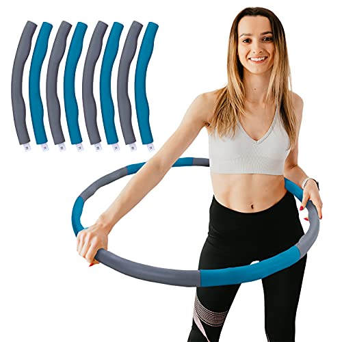 RAMROXX Hula Hoop Fitness Reifen 8 Teile gepolstert Durchmesser einstellbar Grau Blau RAMROXX Hula Hoop Fitness Reifen 8 Teile gepolstert Durchmesser einstellbar Grau Blau von RAMROXX