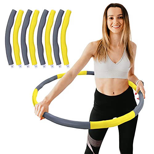 RAMROXX Hula Hoop Fitness Reifen 8 Teile gepolstert Durchmesser einstellbar Grau Gelb RAMROXX Hula Hoop Fitness Reifen 8 Teile gepolstert Durchmesser einstellbar Grau Gelb von RAMROXX
