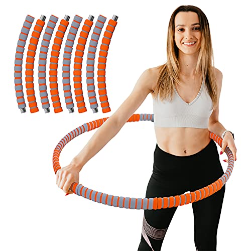 RAMROXX Hula Hoop Fitness Reifen Edelstahl 8 Teile gepolstert befüllbar Grau Orange RAMROXX Hula Hoop Fitness Reifen Edelstahl 8 Teile gepolstert befüllbar Grau Orange von RAMROXX