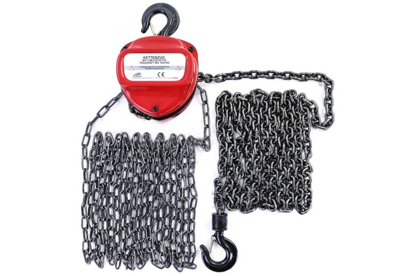 RAMROXX Kettenflaschenzug Profi 1000kg Flaschenzug Rot bis zu 4 Meter von RAMROXX