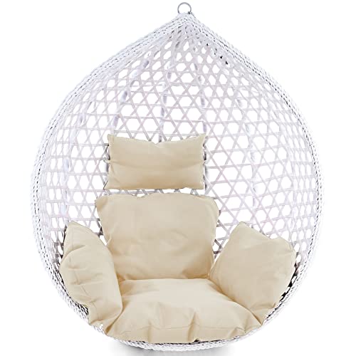 RAMROXX Kissen für Hängesessel Korb inkl. Rückenteil 2 teiliges Set Style Beige von RAMROXX