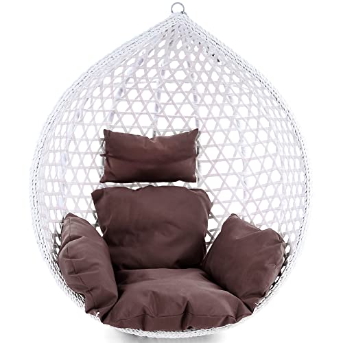 RAMROXX Kissen für Hängesessel Korb inkl. Rückenteil 2-teiliges Set Style Dunkel Braun von RAMROXX