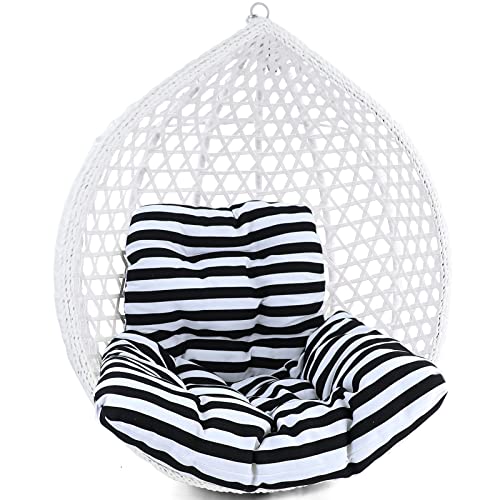 RAMROXX Kissen für Hängesessel inkl. Rückenteil 2-teilig Fun Schwarz Weiss gestreift von RAMROXX