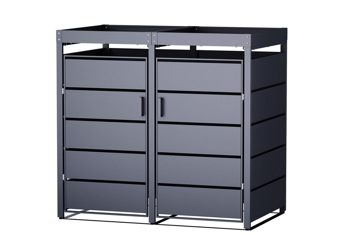 RAMROXX Mülltonnenbox 2er mit Blumenkasten und Magnettüren 132*80*124cm RAMROXX Mülltonnenbox 2er mit Blumenkasten und Magnettüren 132*80*124cm von RAMROXX